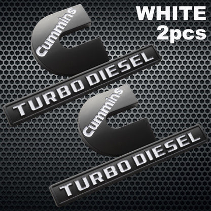 2pcs 3D Cummins Turbo Diesel Emblems Badges Compatible Ram 2500 3500 Fender Matt