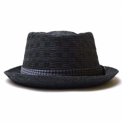Men’s Summer Porkpie Straw Fedora Hat Panama Short Brim Hat PMS 540