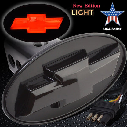 Chevy Hitch Cover Licensed LED Light Bowtie Trailer Tow Receiver Silverado