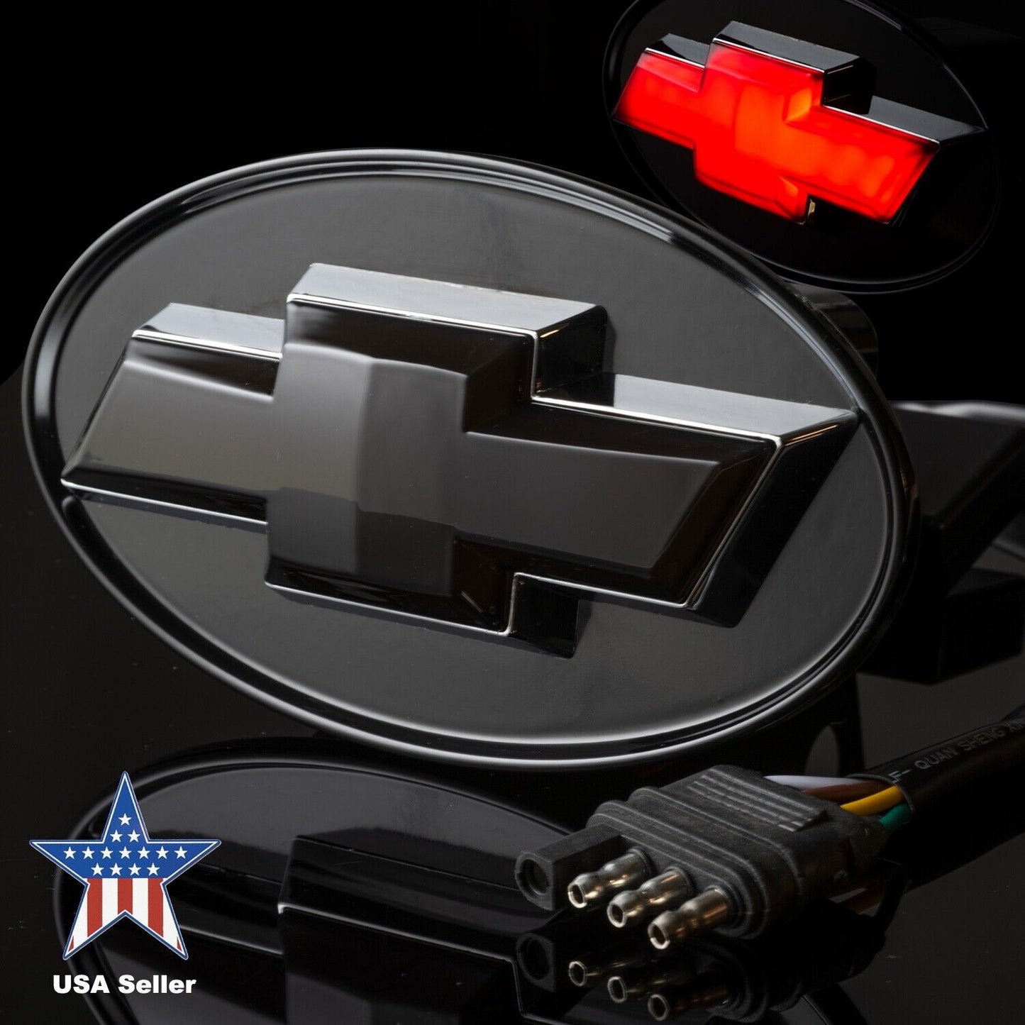 Chevy Hitch Cover Licensed LED Light Bowtie Trailer Tow Receiver Silverado