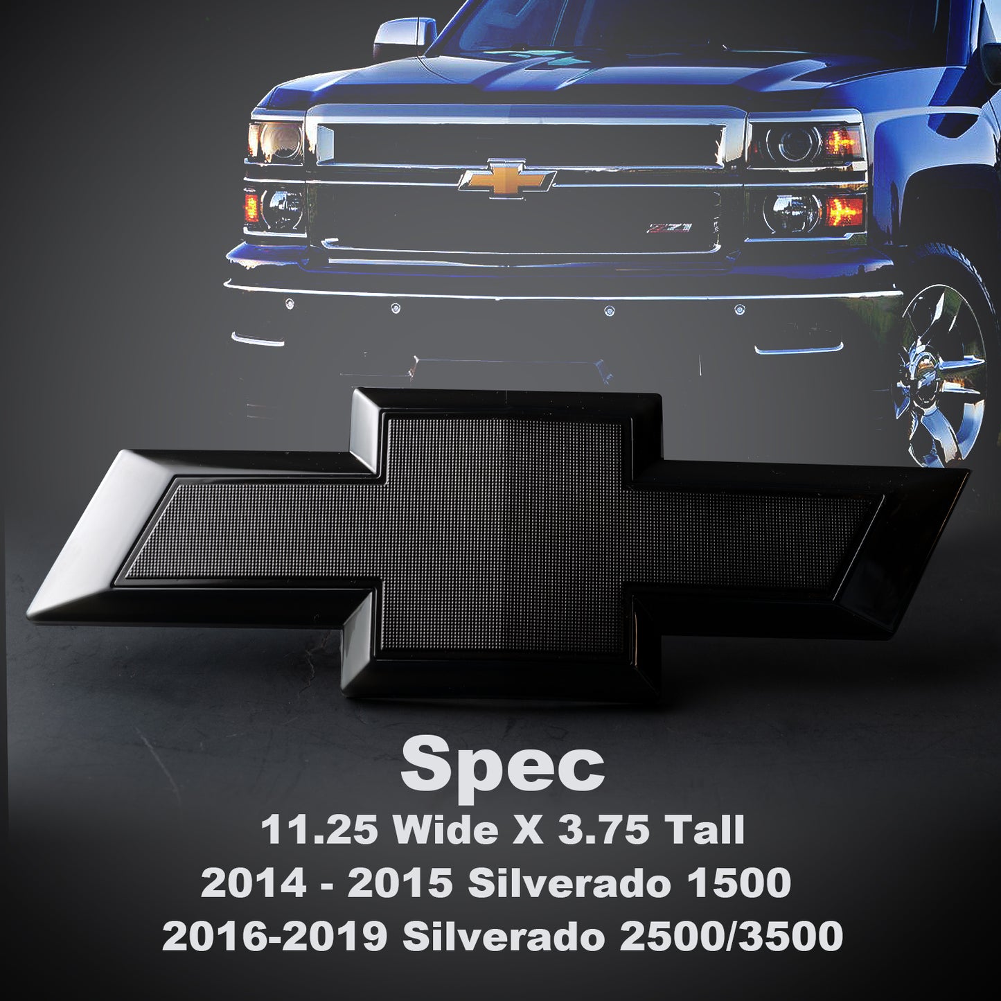 LED Lighted Chevy Silverado Grille Emblem 2014-15 1500 | 2016-19 2500/3500