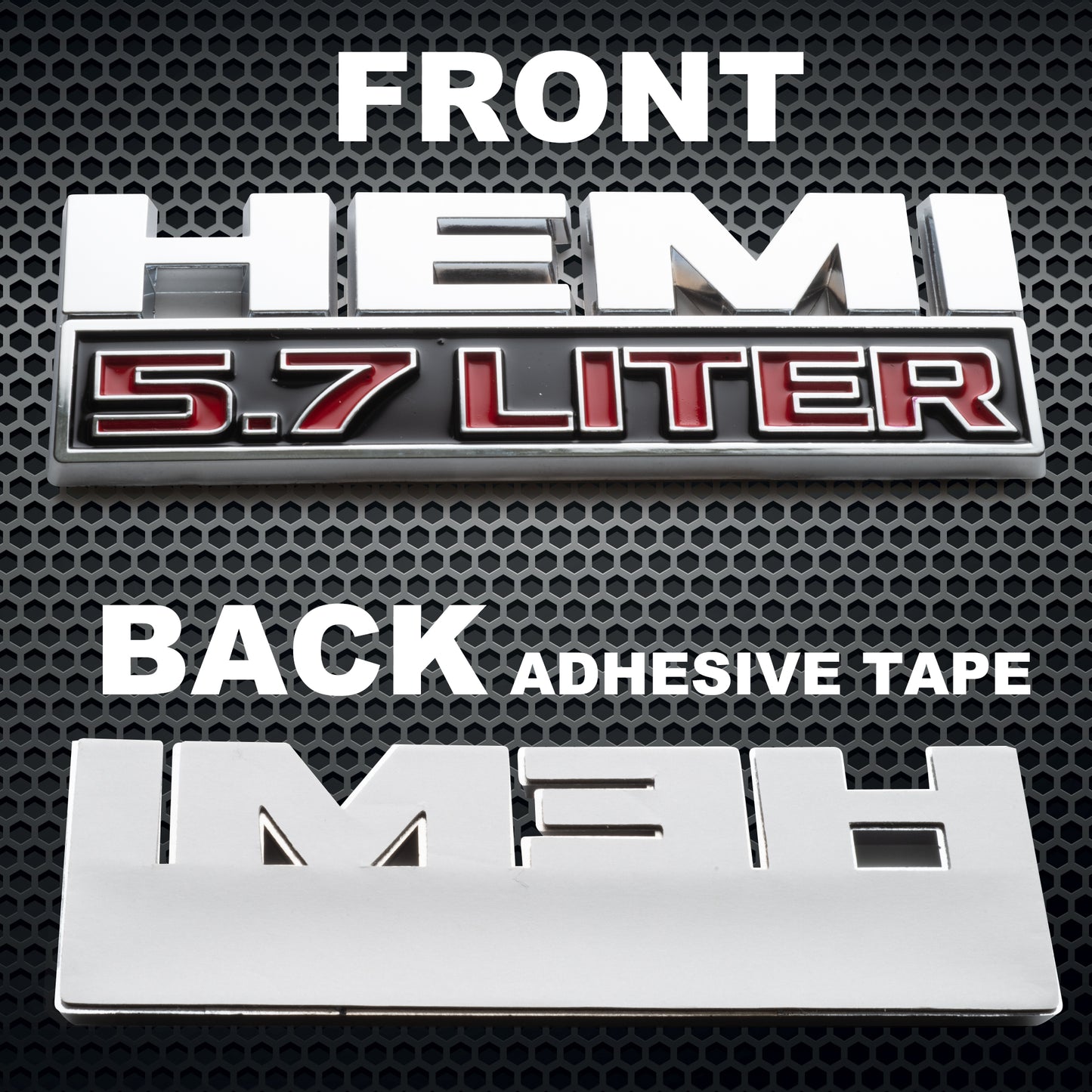 2pcs Hemi 5.7 Liter Emblems 3D Side Door Fender 2009-2019 RAM 1500 2500 3500