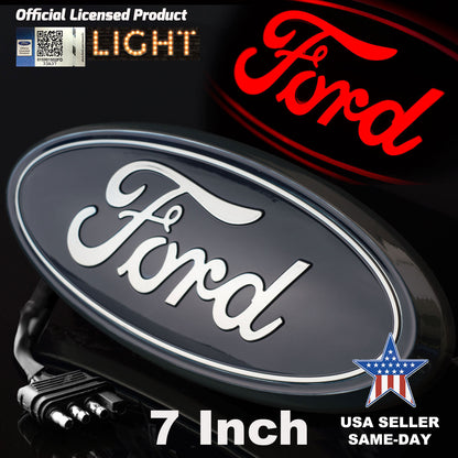 Ford Tailgate Emblem Compatible with SUV Trucks 7 inch LED Light Up Brake light